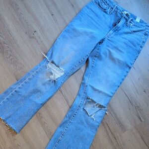 Good American Mid Rise Classic Ankle Jeans 6/28 Medium Wash